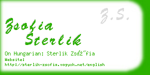 zsofia sterlik business card